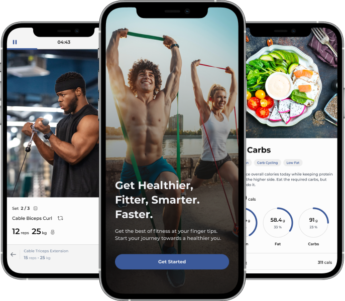 Fitness app mockup