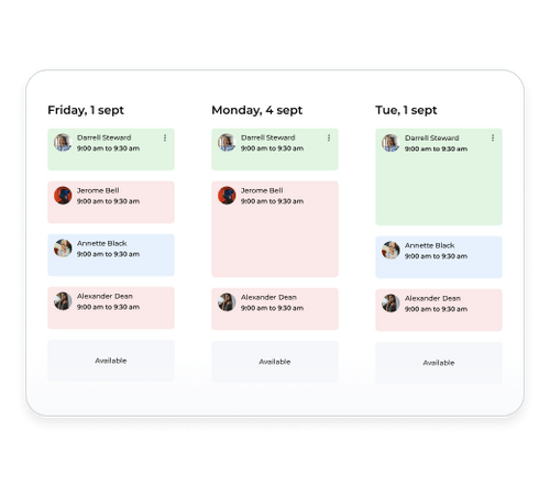 Trainer video chat scheduling dashboard