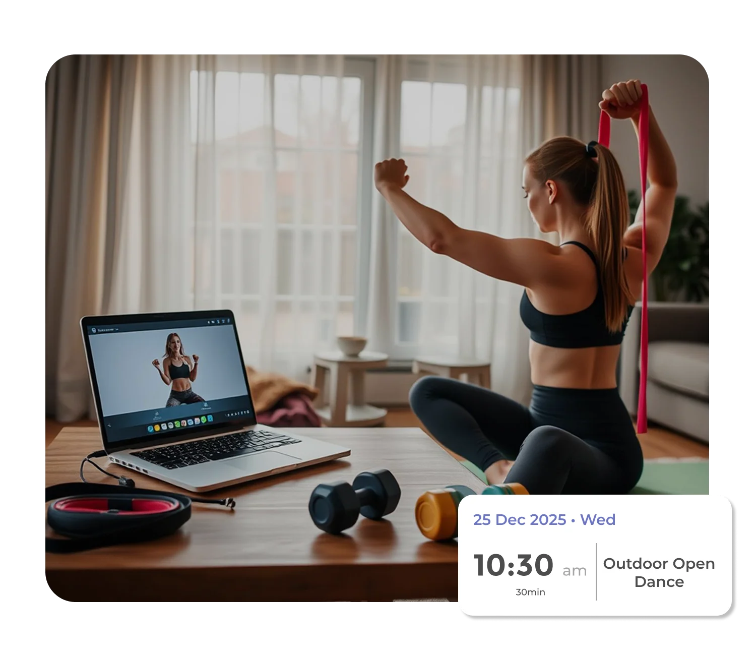 Personal trainer video call home workout