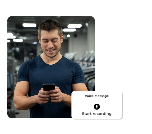 Fitness coach communication tool voice messaging