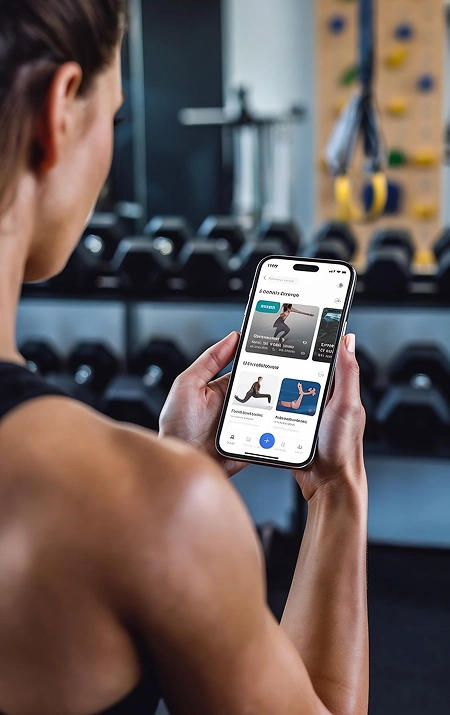 Custom branded fitness app in use