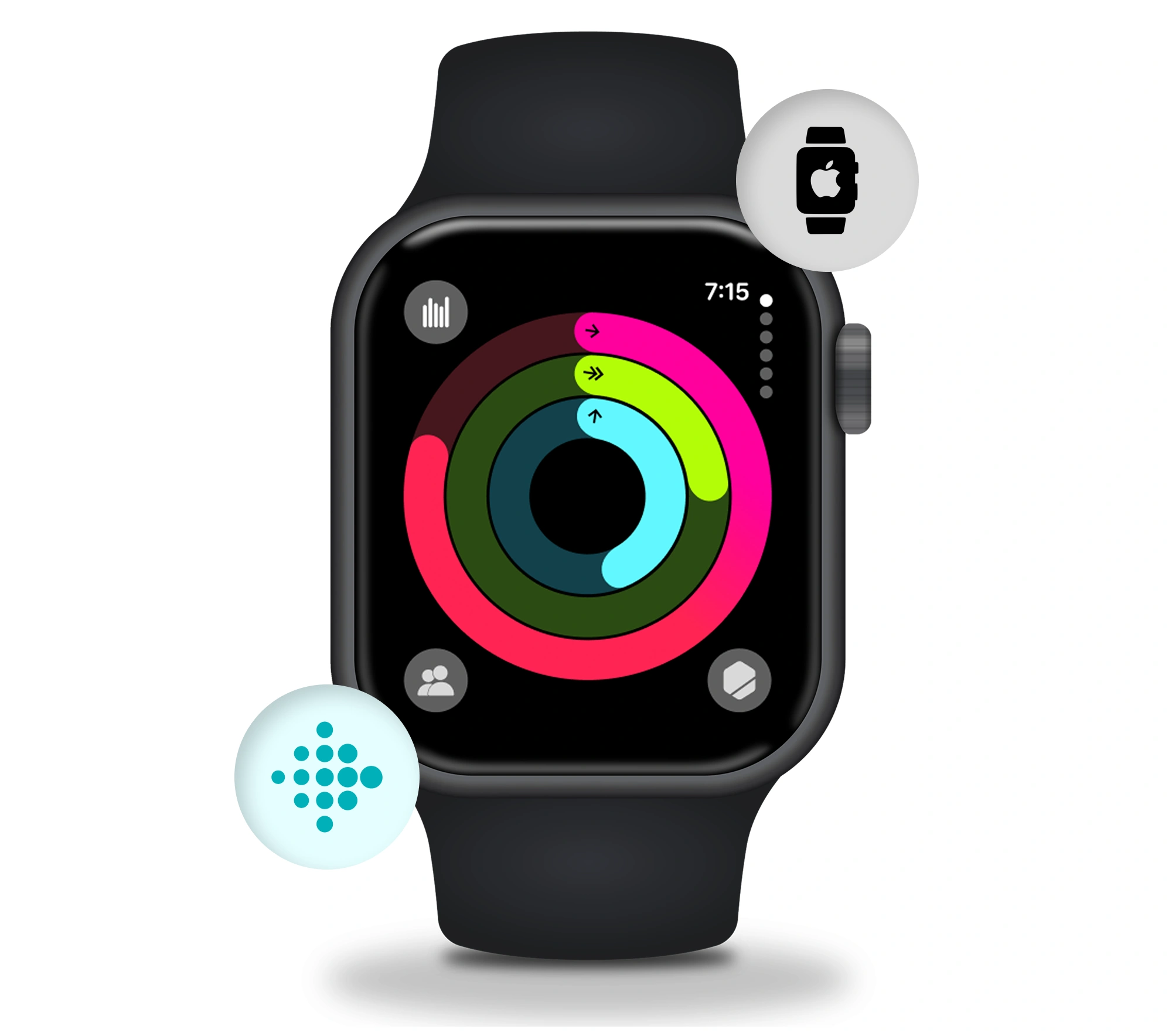 Connect easily with Fitbit & Apple Watch mockup