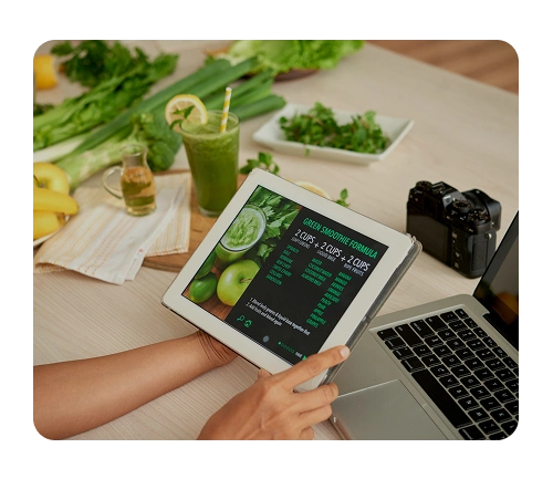 Smart automation for workouts and nutrition mockup